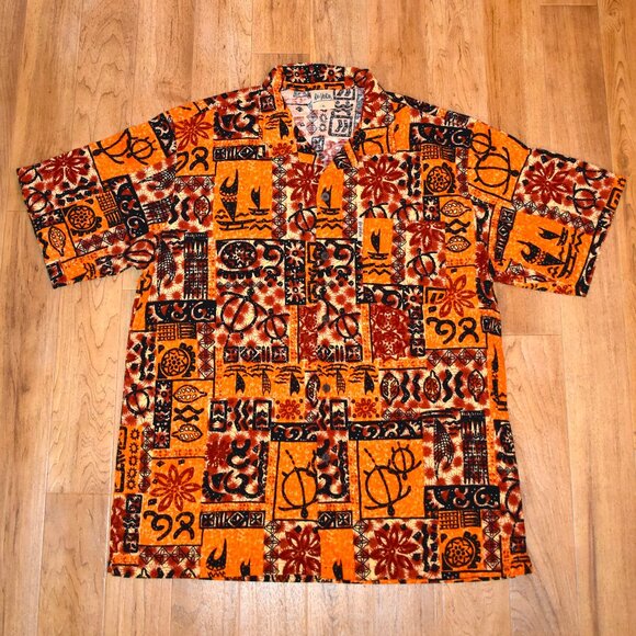 Kai-Veikau Other - Kai-Veikau Hawaiian Style Button Up Print Shirt Sz XL